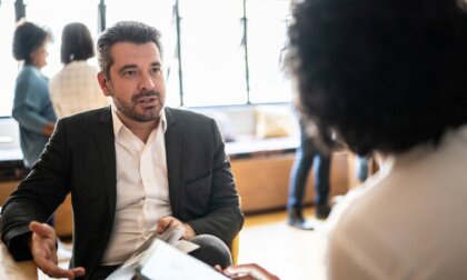 A man having a money conversation